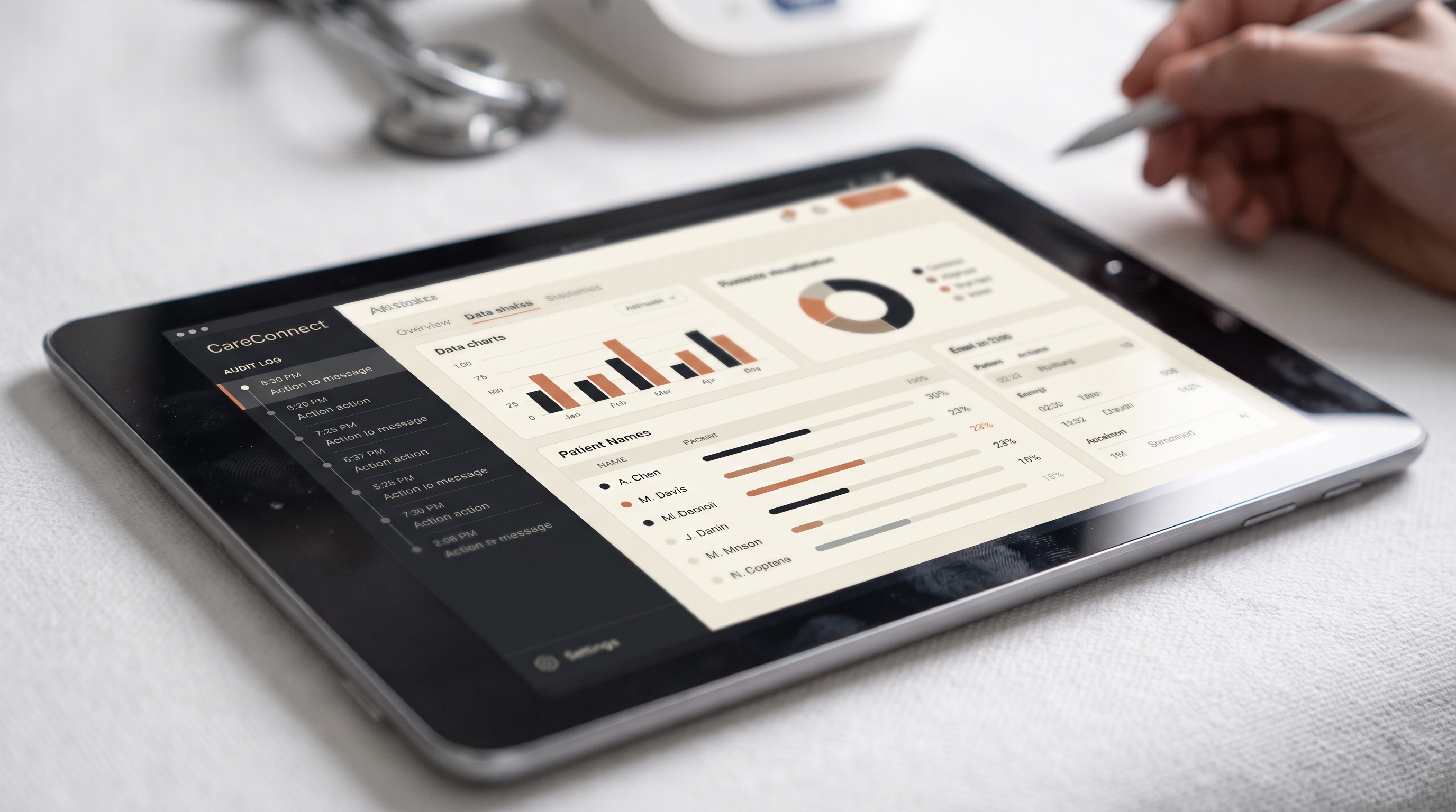 The CareConnect console — patient records, audit log, care plans